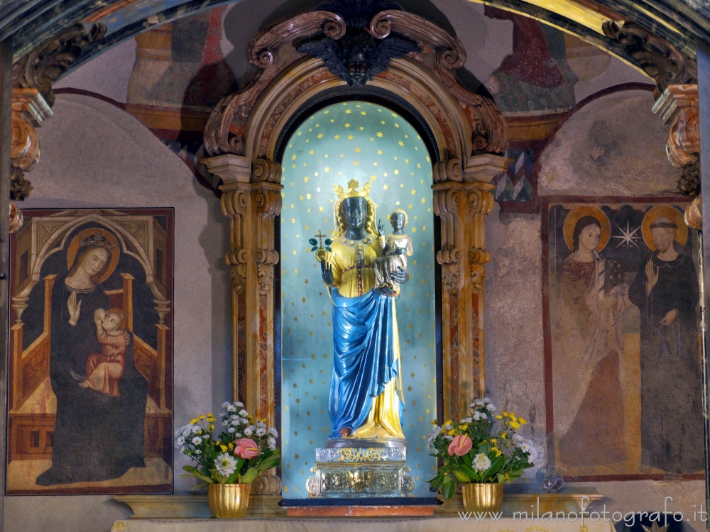 Biella (Italy) - Statue of the Black Virgin in the sacellum of the Sanctuary of Oropa